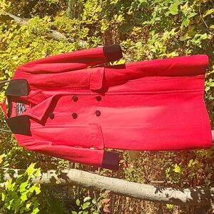 Braetan Red Wool Long Dress Coat